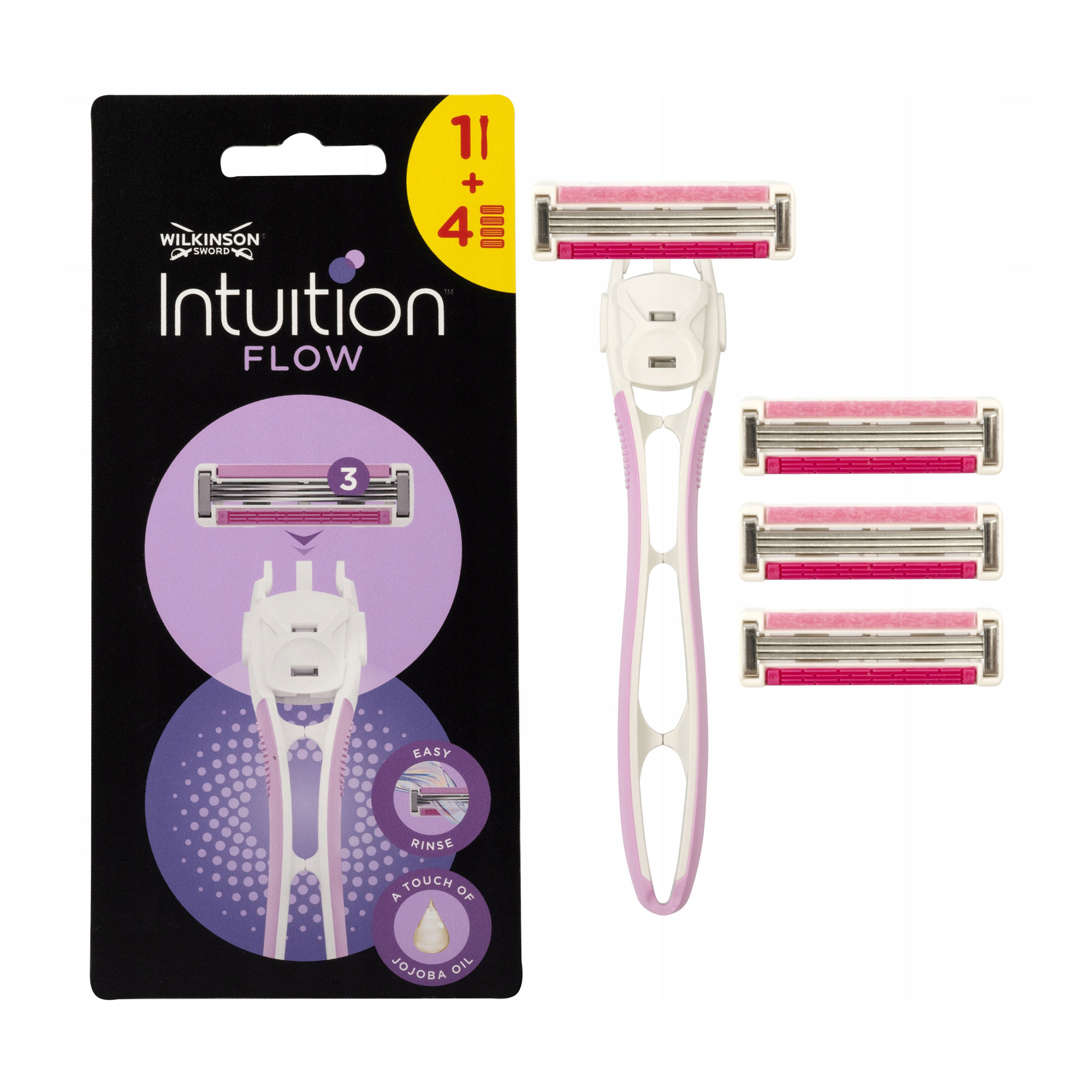 Станок для гоління жіночий Wilkinson Sword Intuition Flow з 4 змінними картриджами